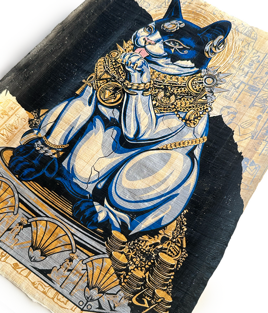 9th Life Papyrus Print (Hand Embellished)