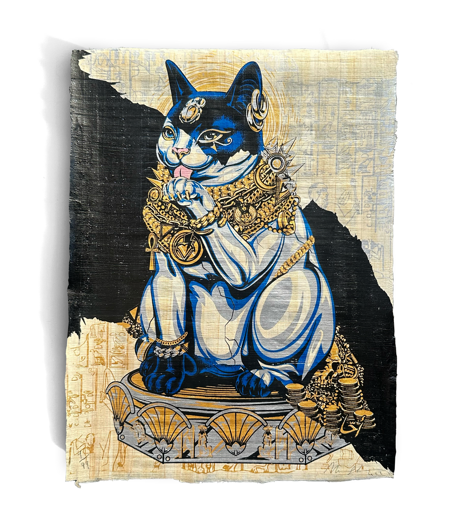 9th Life Papyrus Print (Hand Embellished)