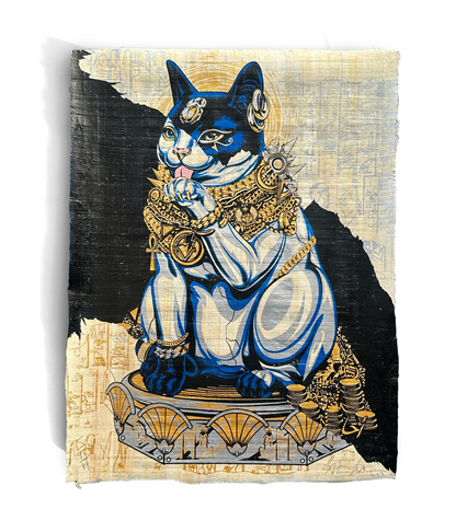 9th Life Papyrus Print (Hand Embellished)