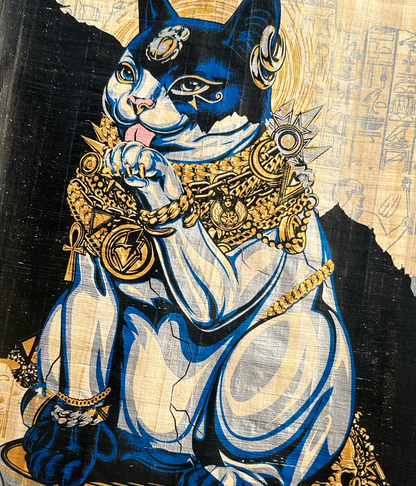 9th Life Papyrus Print (Hand Embellished)
